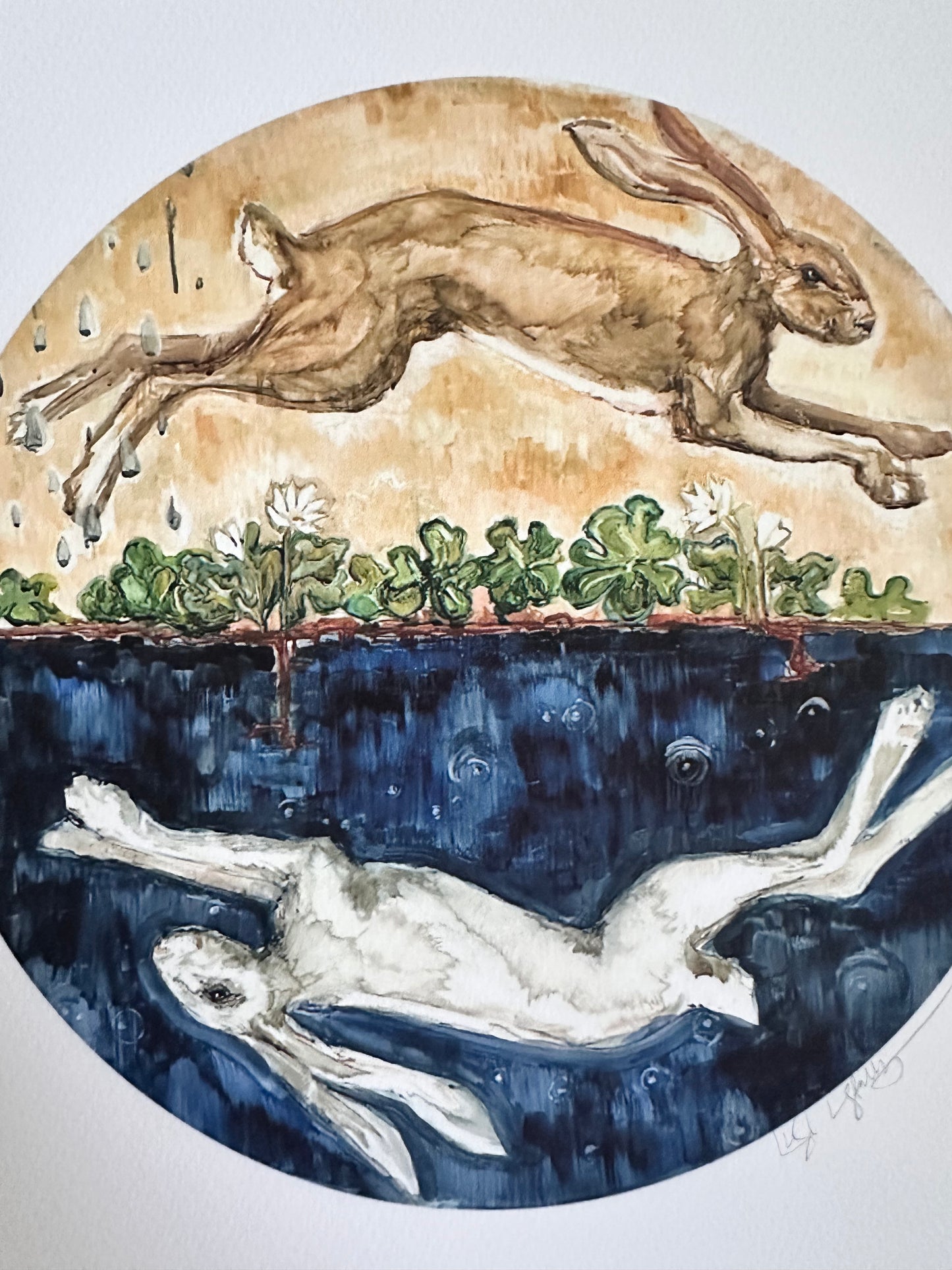 PRINT SALE! “Hares and Bloodroot” archival Giclee print