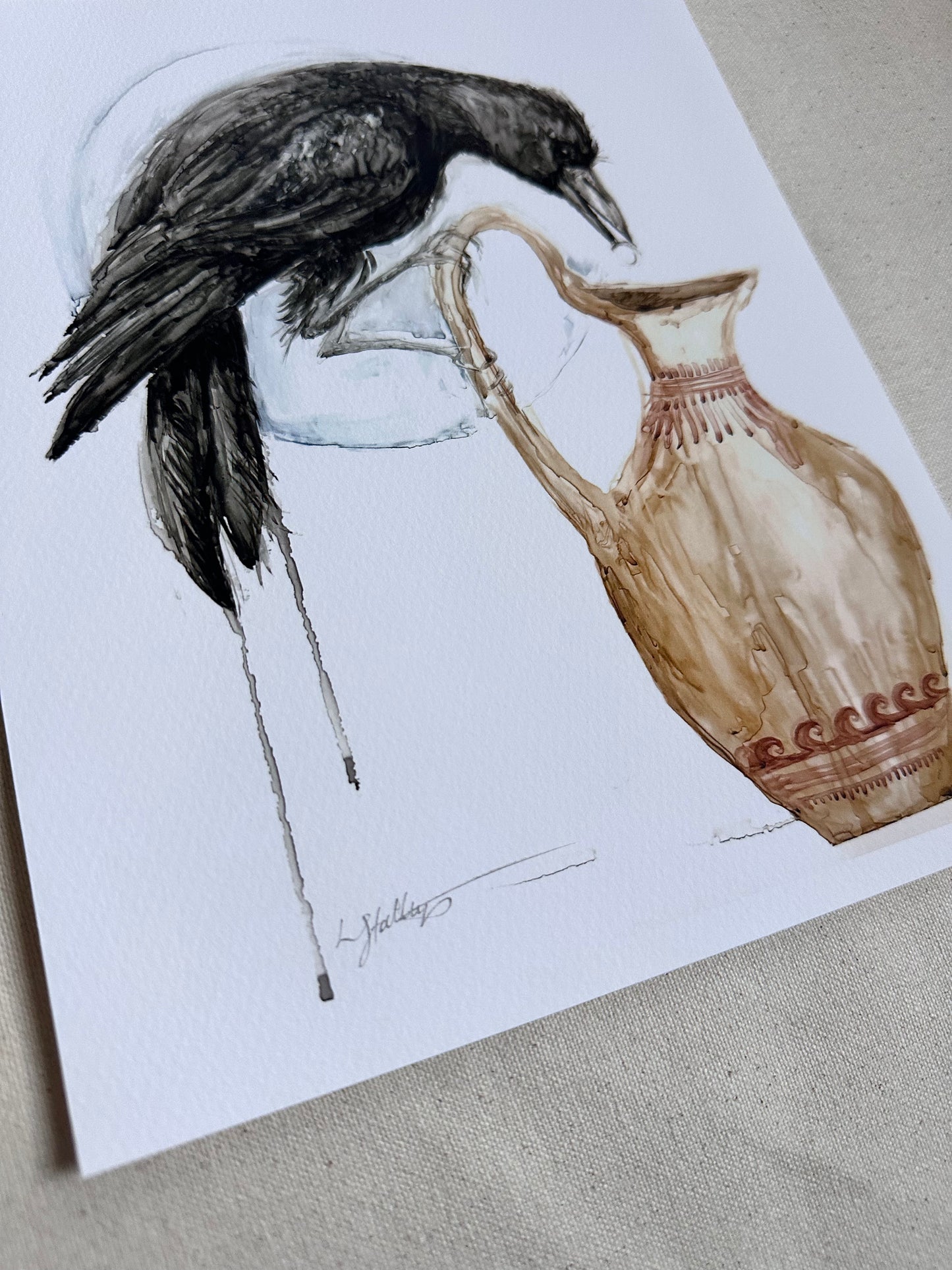 PRINT SALE! “The Crow and Pitcher” archival Giclee print