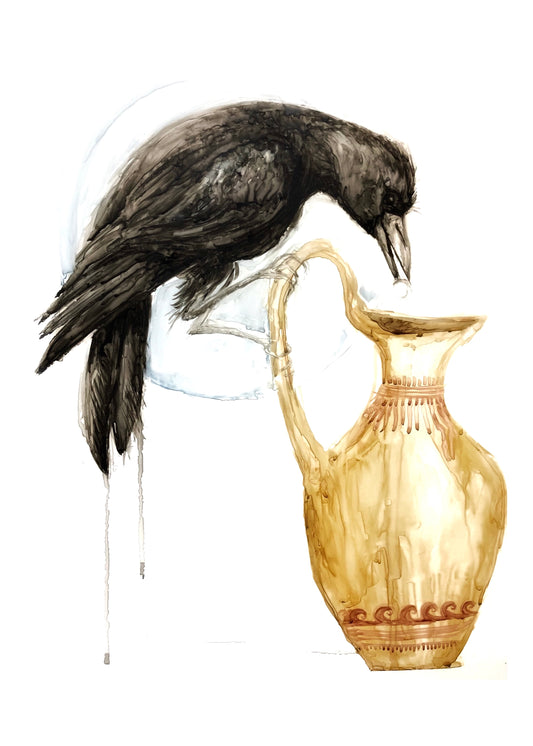 Archival Giclee print - “The Crow and the Pitcher”