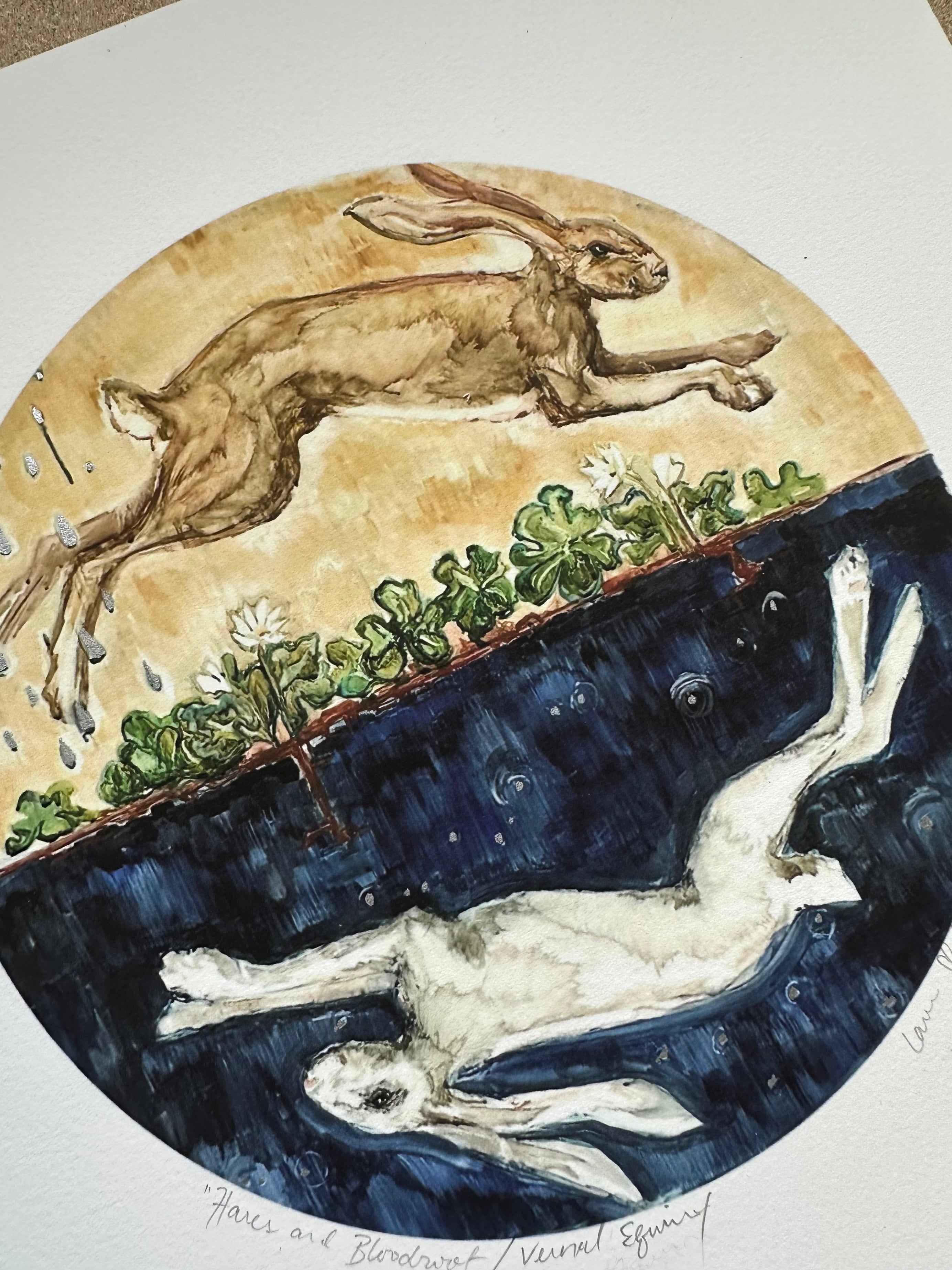 Archival Giclee Print - “Hares & Bloodroot - Vernal Equinox”